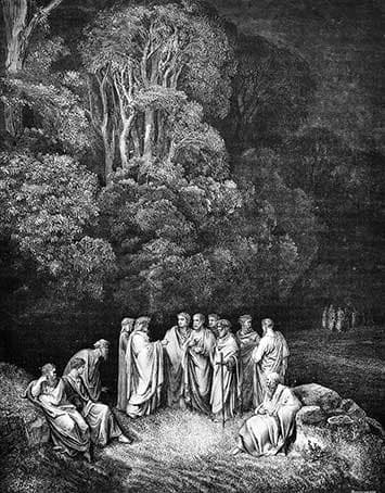Doré, Inferno IV: the assembly of philosophers in Limbo.